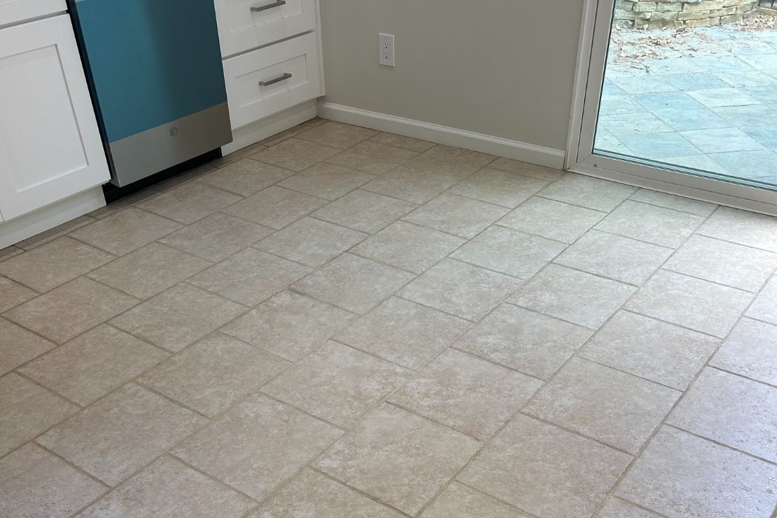 After StoneShine's ceramic tile cleaning and sealing service in Irvine. The kitchen floor now features a spotless, sealed surface with enhanced durability and a refreshed appearance.