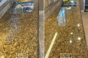 Granite countertop refinishing project in West Covina
