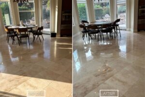 Travertine restoration project in Chino Hills