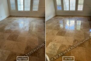 Travertine restoration project in Corona