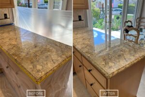 StoneShine granite countertop polishing project in Huntington Beach
