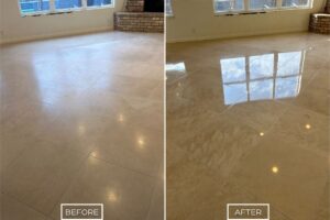 StoneShine limestone floor polishing project in San Juan Capistrano