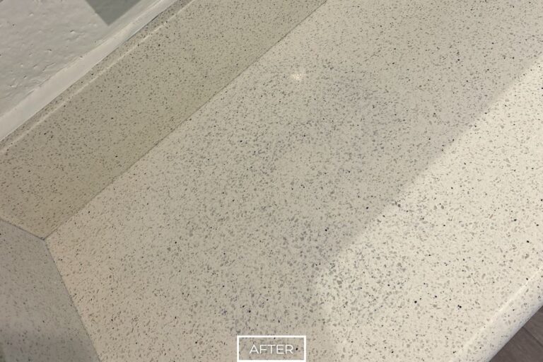 After quartz restoration in Los Angeles showing polished, stain-free finish