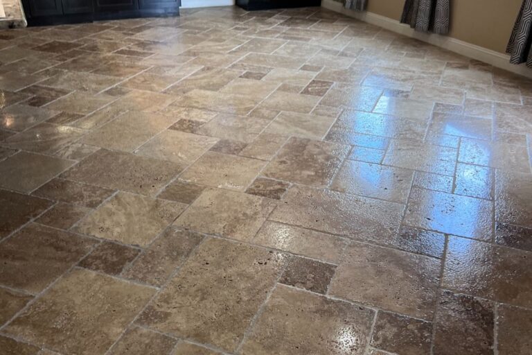 Travertine floor polishing in San Juan Capistrano