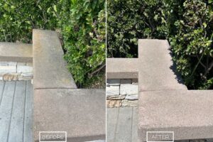 Concrete wall cap cleaning project in Lake Forest