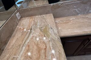 Marble countertop restoration project in Los Angeles