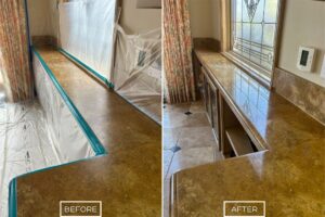 Marble countertop restoration project in Mission Viejo