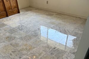 Marble floor restoration project in Seal Beach