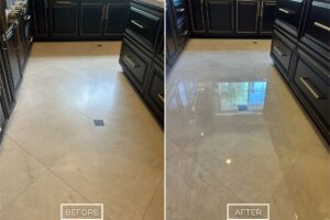Marble floor restoration project in Irvine