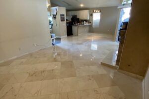 Marble floor restoration project in Los Angeles