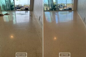 Terrazzo floor restoration project in Los Angeles
