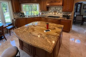 Travertine floor restoration project in Beverly Hills
