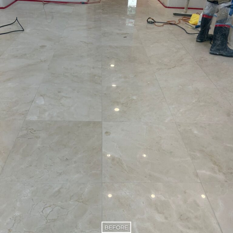 Marble floor condition before honing and polishing