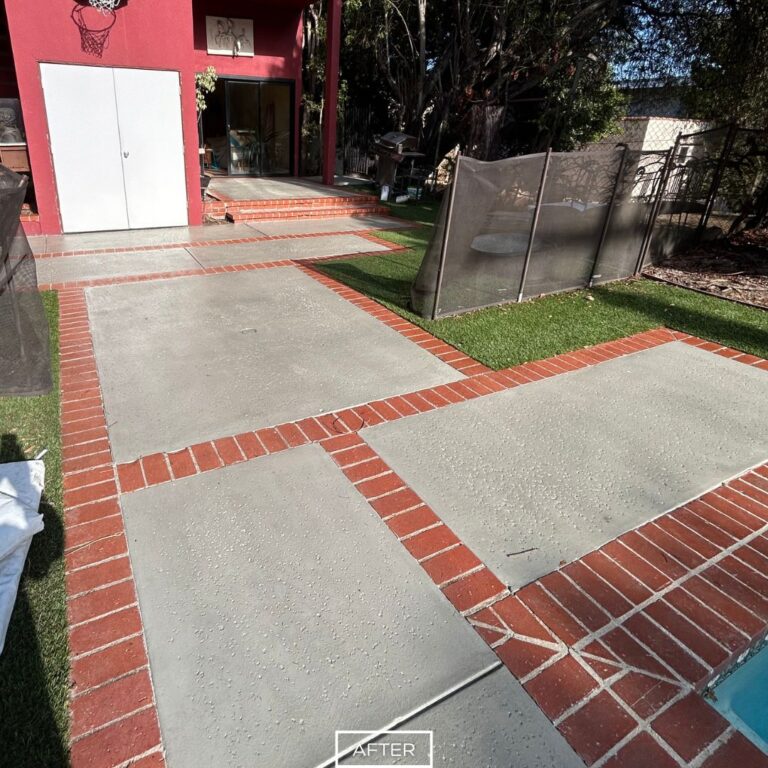 After resurfacing of pool deck in Manhattan Beach with clean and uniform finish